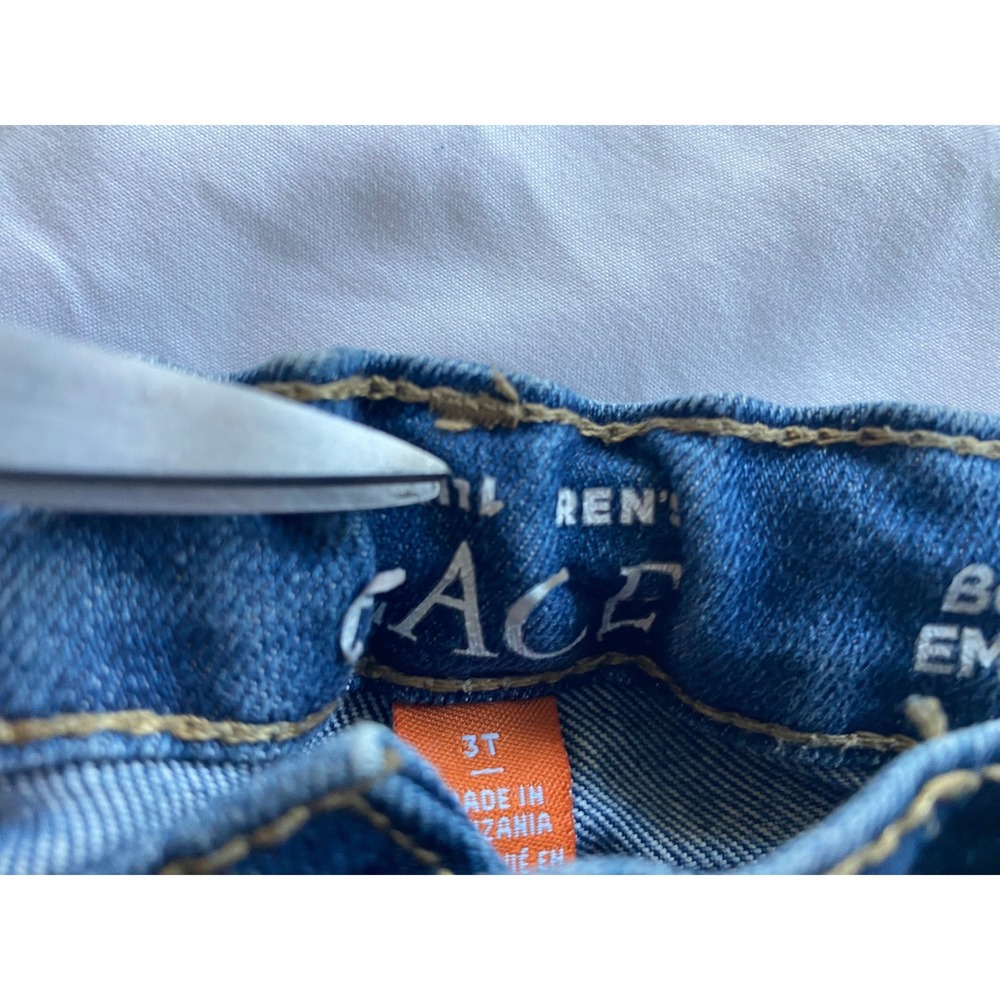 Childrens Place Boys Denim Bootcut Jeans Size 3T Blue Adjustable Waist - Picture 7 of 12